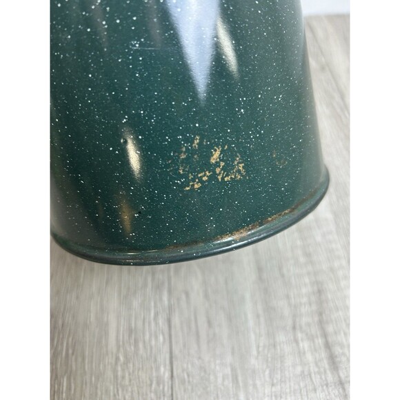 Vintage Coffee Pot Percolator, Camping Pot Enameled Green With White Speckles - Picture 9 of 13